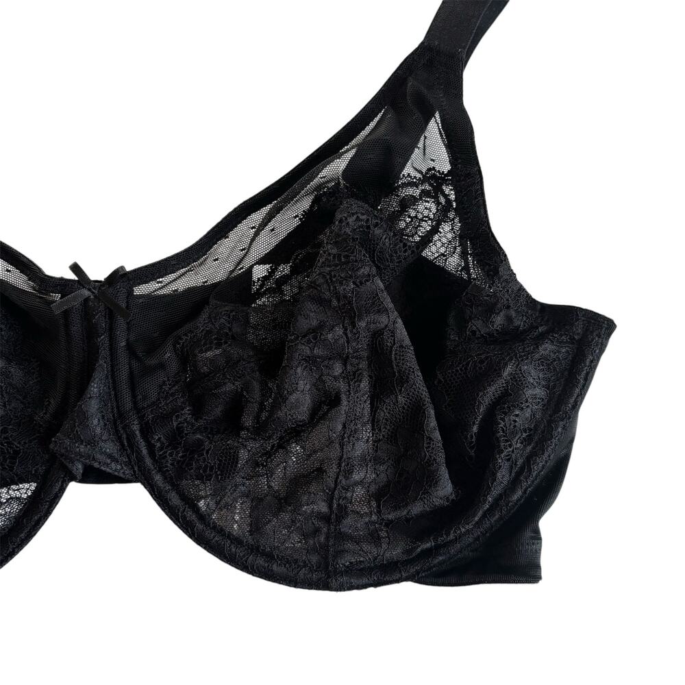 HSIA Enchante Black Lace Soft Mesh Underwire Bra Women's Size 36DDD NWT Lingerie - Picture 3 of 8